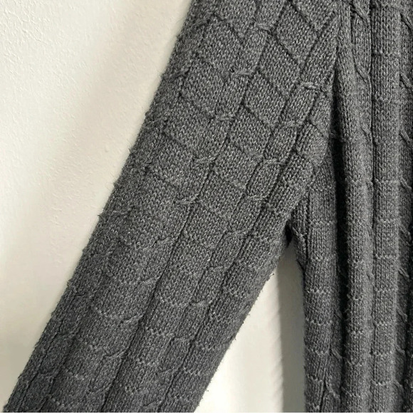 Leo‎ & Nicole Women’s Large Long Line Gray Open Front Sweater Angora Blend Boho - Picture 4 of 12